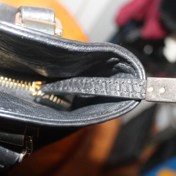 New w Tag $278 VINCE CAMUTO So Soft Black Lamb Leather Eliza Tote Shoulder Bag - Picture 10 of 10